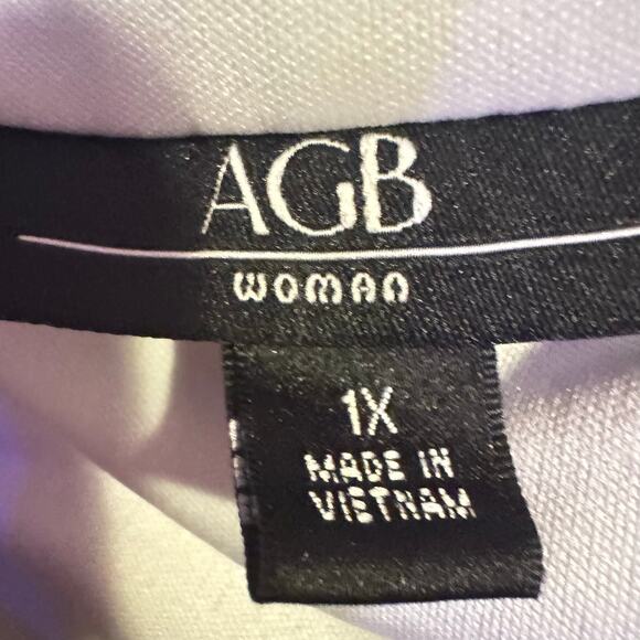 AGB Peach, White, Black Tank Top with Lining SZ 1X - Picture 5 of 6